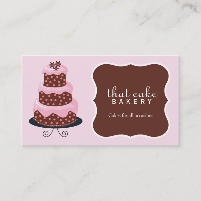 Tarjeta de visita de la panadería de la torta (Anverso)
