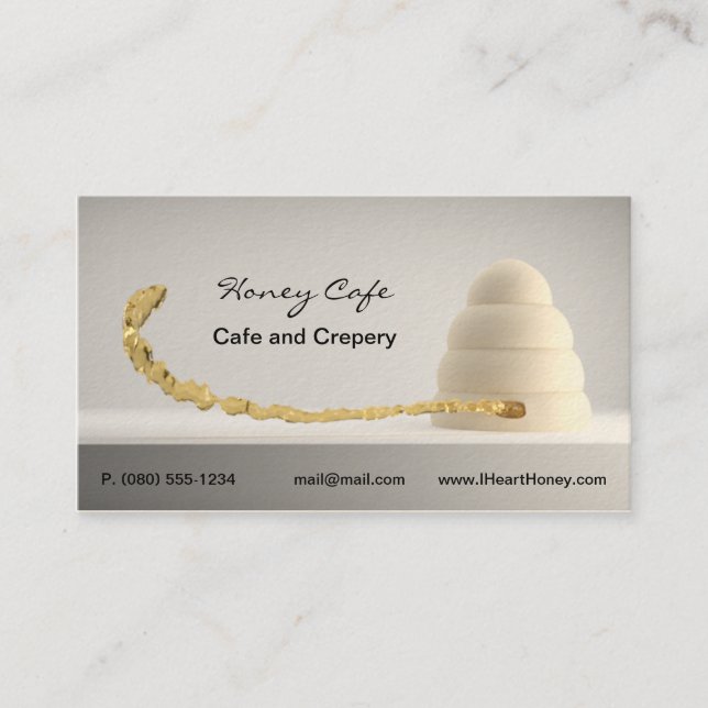 Tarjeta de visita de la panadería del café (Anverso)