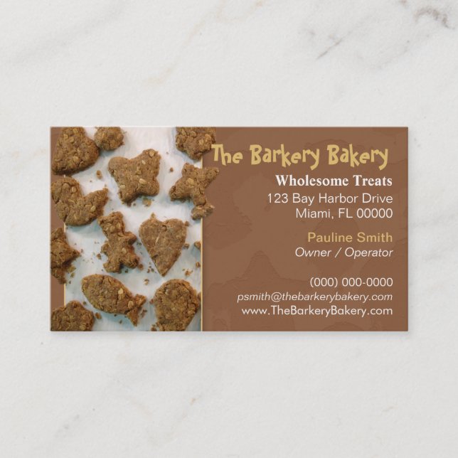 Tarjeta de visita de la panadería del perro (Anverso)