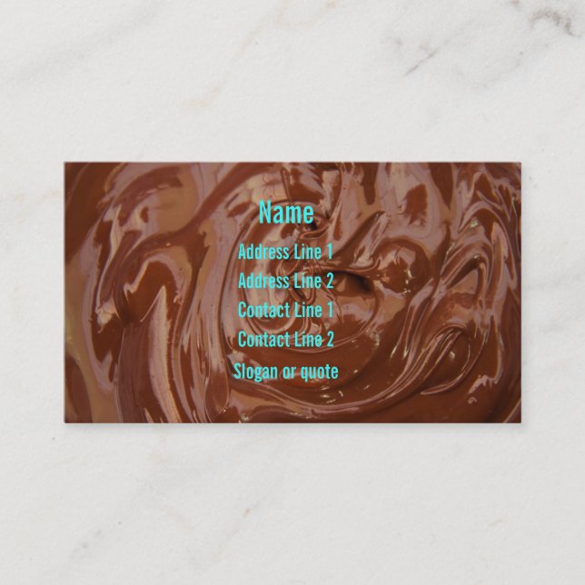 Tarjeta de visita de la pasta dura de chocolate (Anverso)