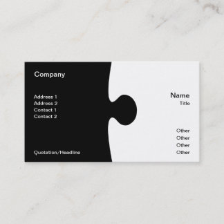 Tarjeta de visita de la pieza del rompecabezas