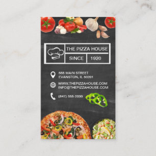 tarjeta de visita de la pizzería
