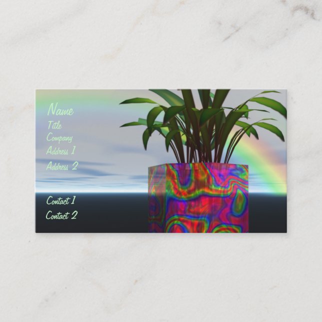 Tarjeta de visita de la planta del arco iris (Anverso)