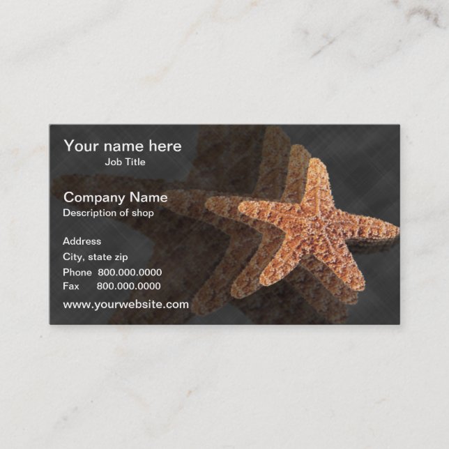 Tarjeta de visita de la plantilla de las estrellas (Anverso)