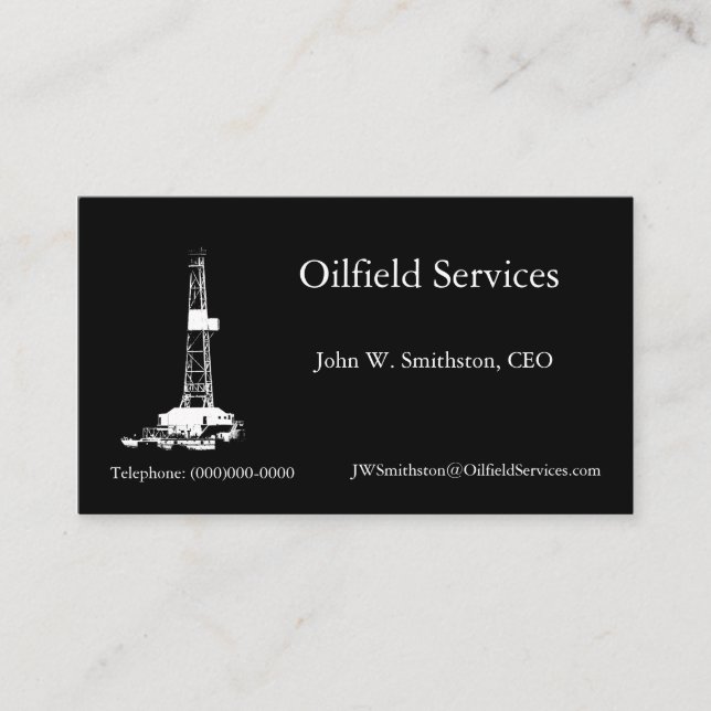 Tarjeta de visita de la plataforma de perforación (Anverso)