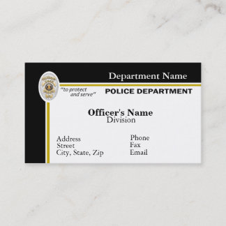 Tarjeta de visita de la policía