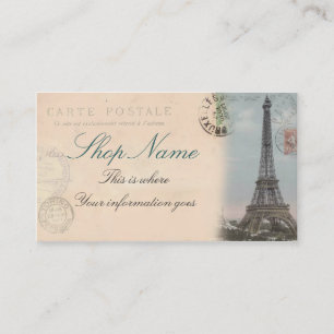 Tarjeta de visita de la postal de París