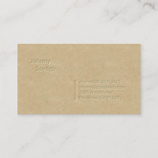 Tarjeta de visita de la prensa de copiar de Johnny