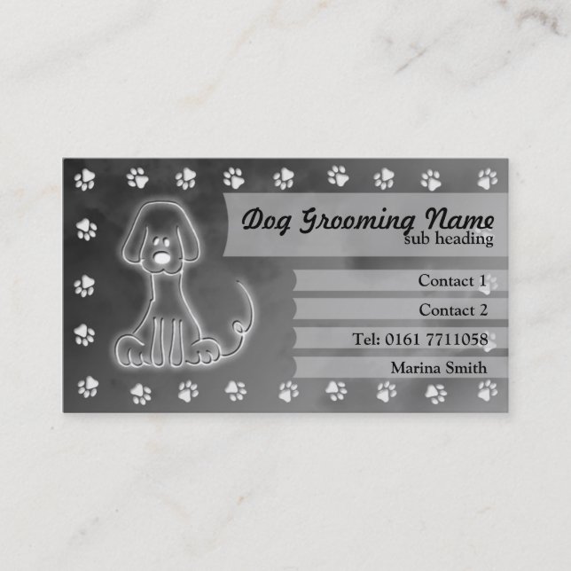 Tarjeta de visita de la preparación del perro (Anverso)