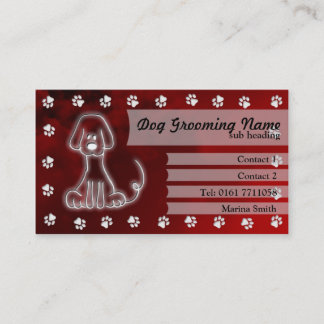 Tarjeta de visita de la preparación del perro