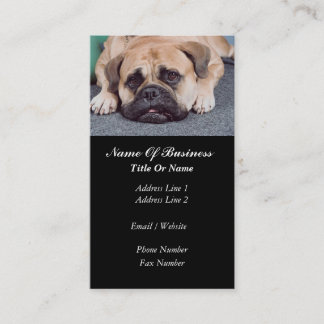 Tarjeta de visita de la preparación del perro