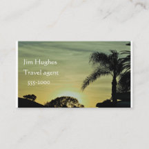 Tarjeta de visita de la puesta del sol de la