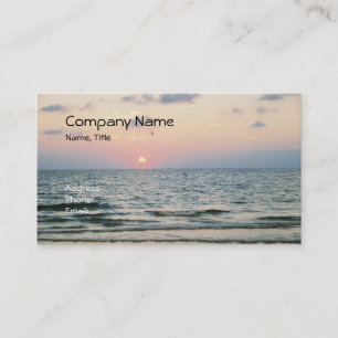 Tarjeta de visita de la puesta del sol de la playa