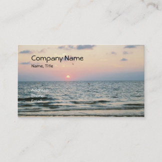 Tarjeta de visita de la puesta del sol de la playa