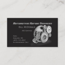Tarjeta de visita de la reparación de automóviles