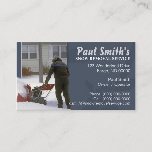 Tarjeta de visita de la retirada de la nieve (Anverso)