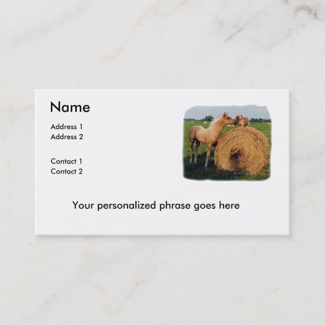 Tarjeta de visita de la reunión del caballo y del (Anverso)