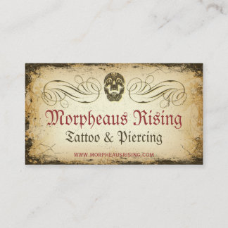 Tarjeta de visita de la sala del tatuaje del