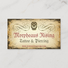 Tarjeta de visita de la sala del tatuaje del