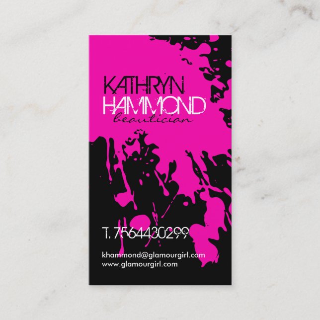 Tarjeta de visita de la salpicadura del Grunge (Anverso)