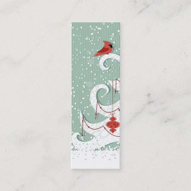 Tarjeta de visita de la señal del navidad blanco (Anverso)