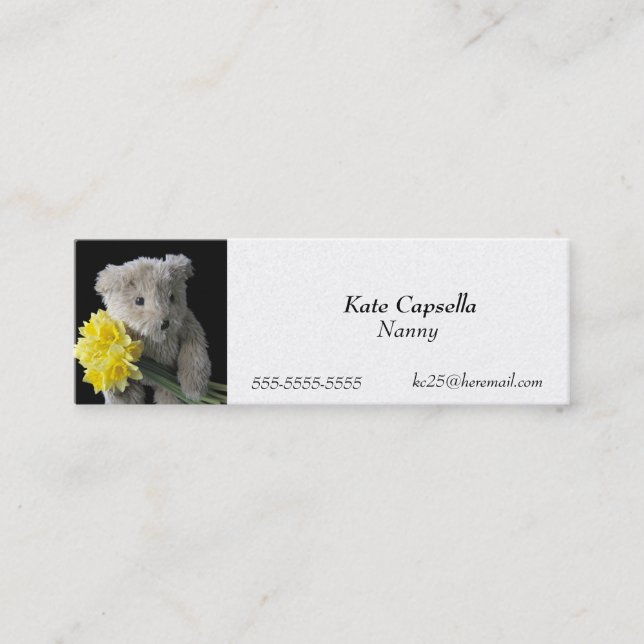 Tarjeta de visita de la señal del oso del narciso (Anverso)