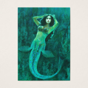 Tarjeta de visita de la sirena ACEO del vintage
