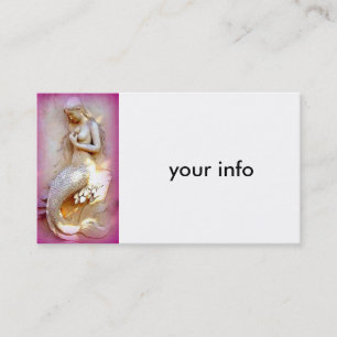 tarjeta de visita de la sirena que se sienta