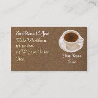 Tarjeta de visita de la taza de café
