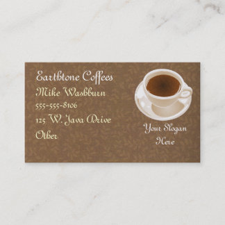 Tarjeta de visita de la taza de café