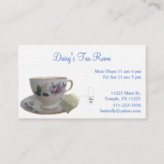 Tarjeta de visita de la taza de té
