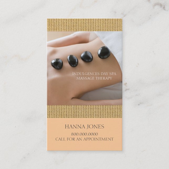 Tarjeta de visita de la terapia del masaje del (Anverso)