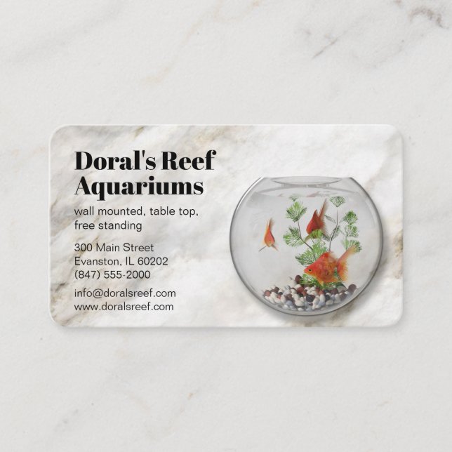 tarjeta de visita de la tienda acuario (Anverso)