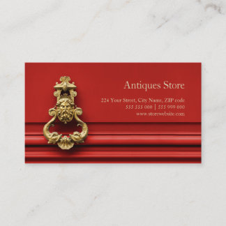 Tarjeta de visita de la tienda de antigüedades