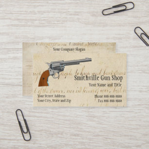 Tarjeta de visita de la tienda de armas