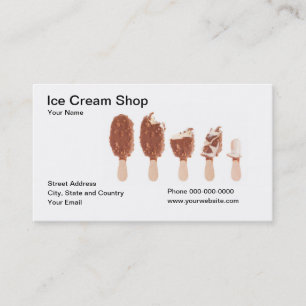 Tarjeta de visita de la tienda de helado
