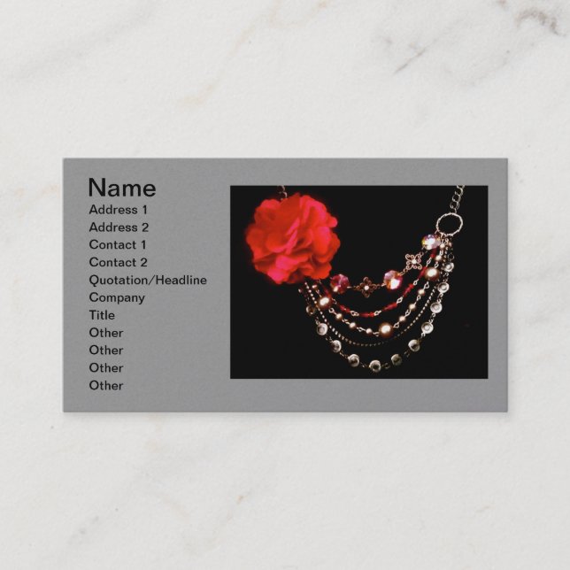 Tarjeta de visita de la tienda de joyas en línea (Anverso)