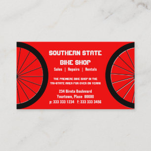Tarjeta de visita de la tienda de la bici