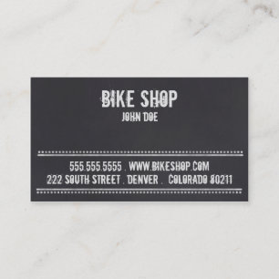 Tarjeta de visita de la tienda de la bici