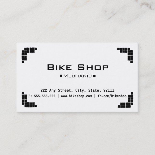 Tarjeta de visita de la tienda de la bici (Anverso)