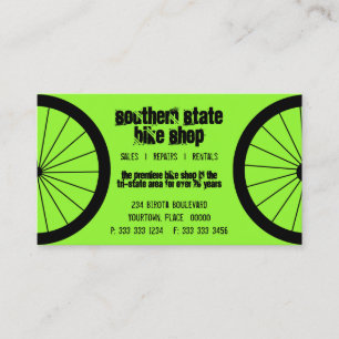 Tarjeta de visita de la tienda de la bici