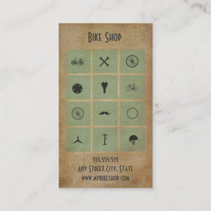 Tarjeta de visita de la tienda de la bici