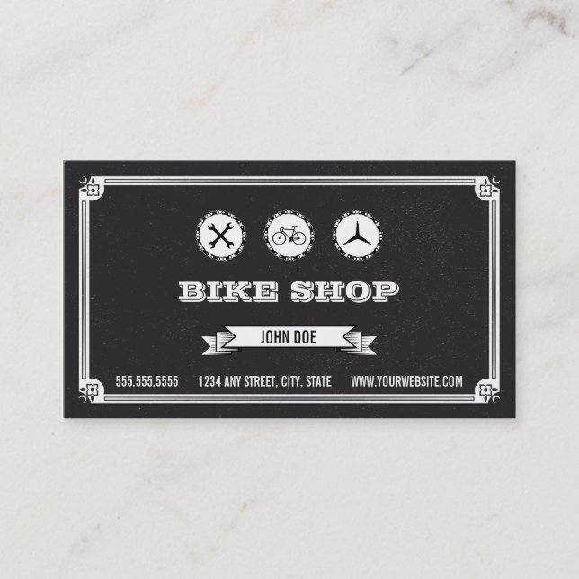 Tarjeta de visita de la tienda de la bici (Anverso)