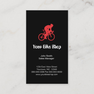 Tarjeta de visita de la tienda de la bici