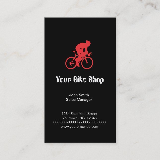 Tarjeta de visita de la tienda de la bici (Anverso)