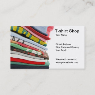 Tarjeta de visita de la tienda de la camiseta