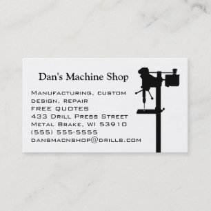 Tarjeta de visita de la tienda de máquina