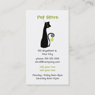 Tarjeta de visita de la tienda del mascota