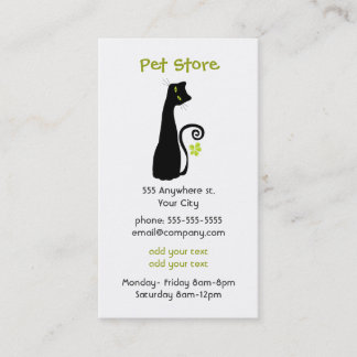Tarjeta de visita de la tienda del mascota