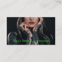 Tarjeta de visita de la tienda del tatuaje y de